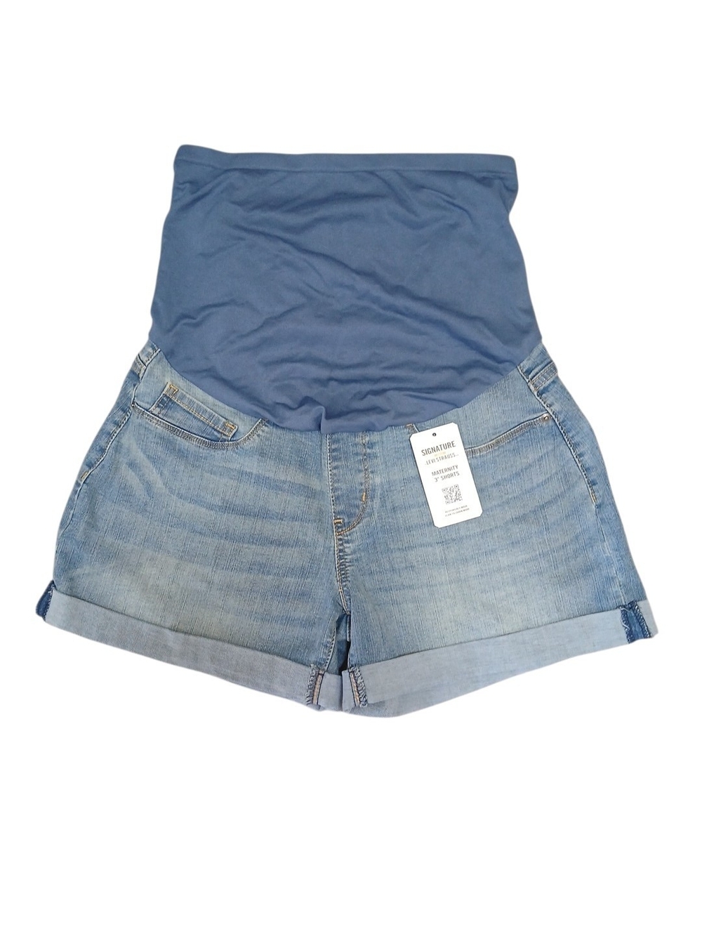 Signature by Levi Strauss Light Wash Denim Maternity Shorts M #212